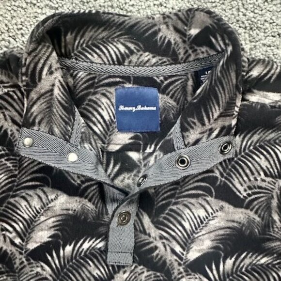 Tommy Bahama Men's Fronds Snap Pullover Fleece in black/grey - Size Large - EUC - Picture 6 of 11
